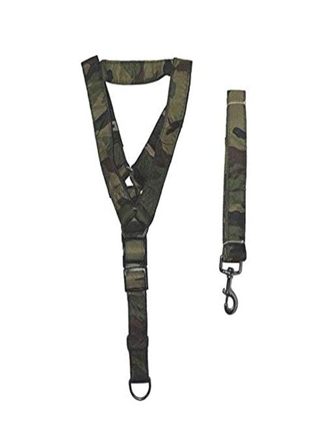 Pups&Pets حزام ومقود قابل للتعديل بنقشة عسكرية للكلاب من Pups&Pets للكلاب الكبيرة والضخمة، حزام للجسم بتصميم عسكري وخطاف ثقيل (مقاس كبير جدًا). - Image 2